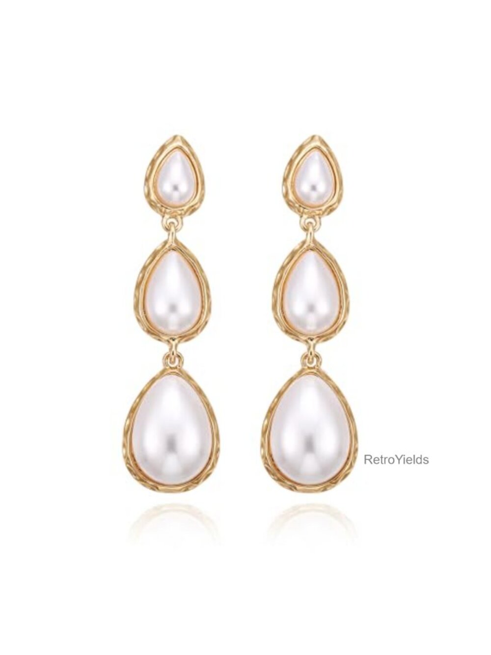 Pearl Dangle Earrings for Women Trendy Teardrop Drop Earrings Lightweight